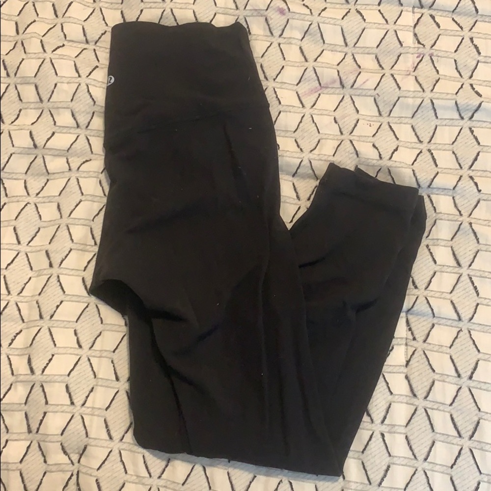 Lulu lemon black align leggings, well worn